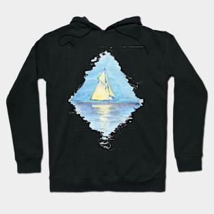 sailing on a silver sea Hoodie